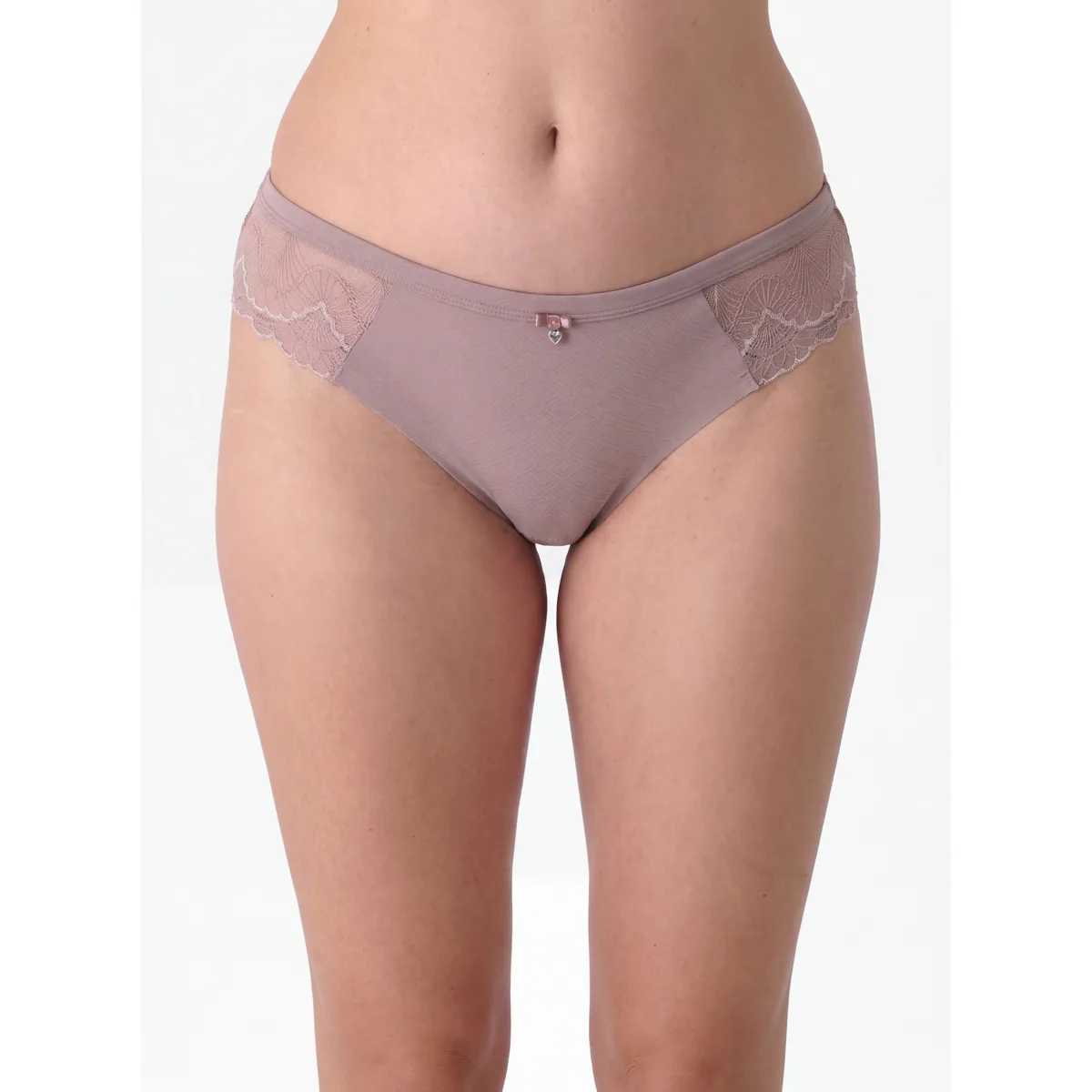Sassa krajkové kalhotky Rhombus Jacquard v hnědé barvě - taupe barva taupe velikost 44
